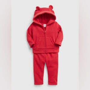 Baby Gap Red Unisex Hooded Baby Tracksuit 3-6M Pre-Owned